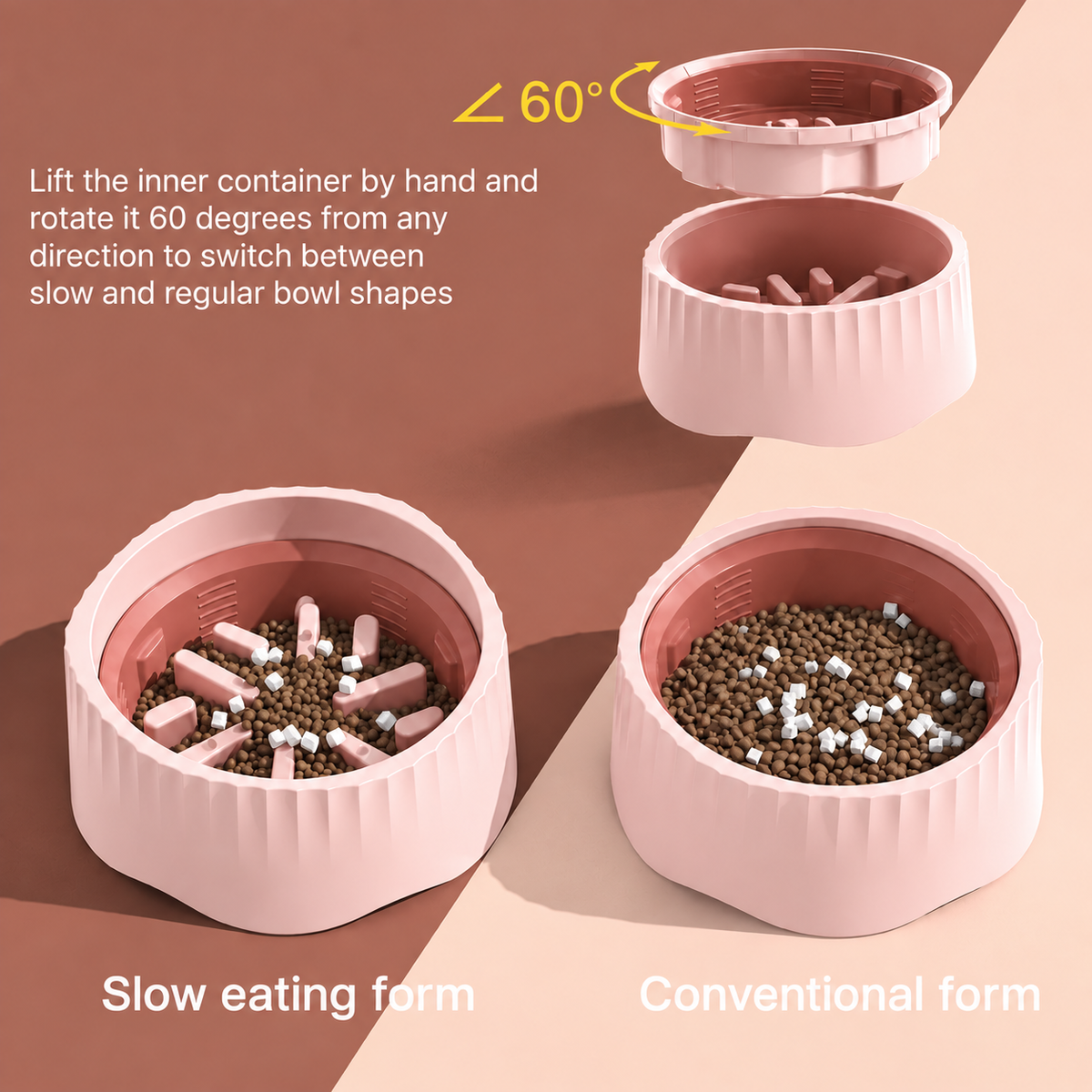 2-In-1 Slow Feeding Bowl For Pets