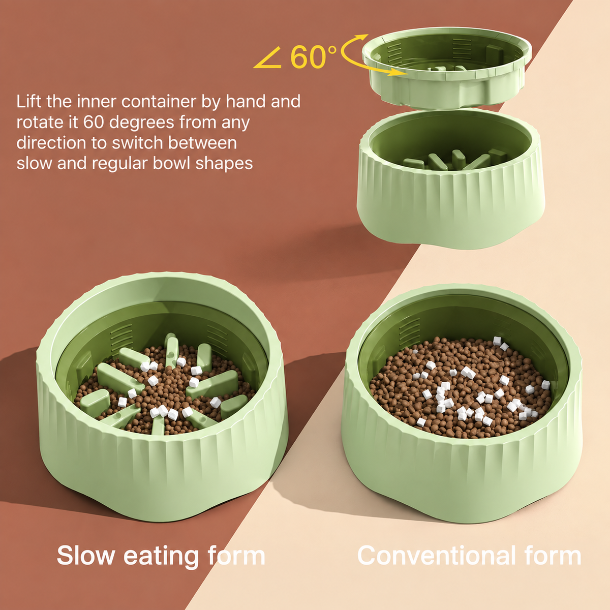 2-In-1 Slow Feeding Bowl For Pets